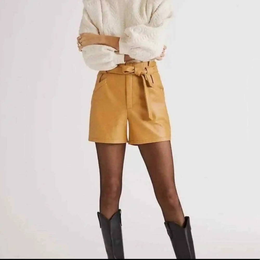 Avec Les Filles Faux Leather shorts